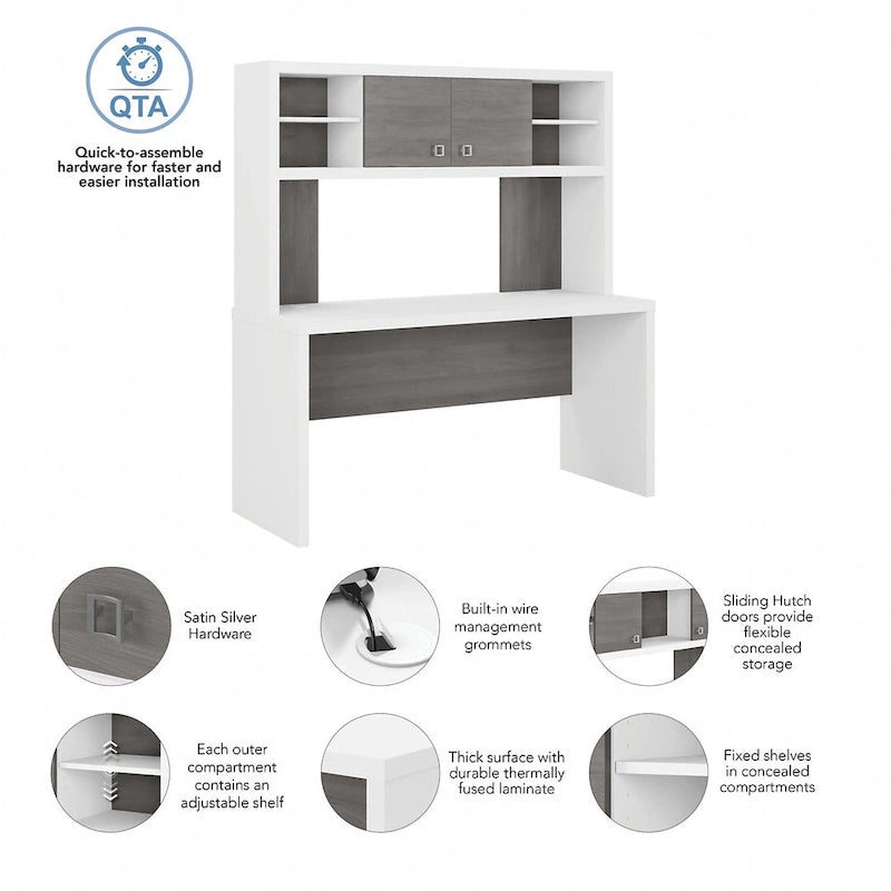 Crédence de bureau 60W avec étagère supérieure