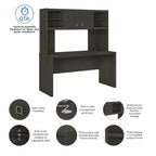 Crédence de bureau 60W avec étagère supérieure