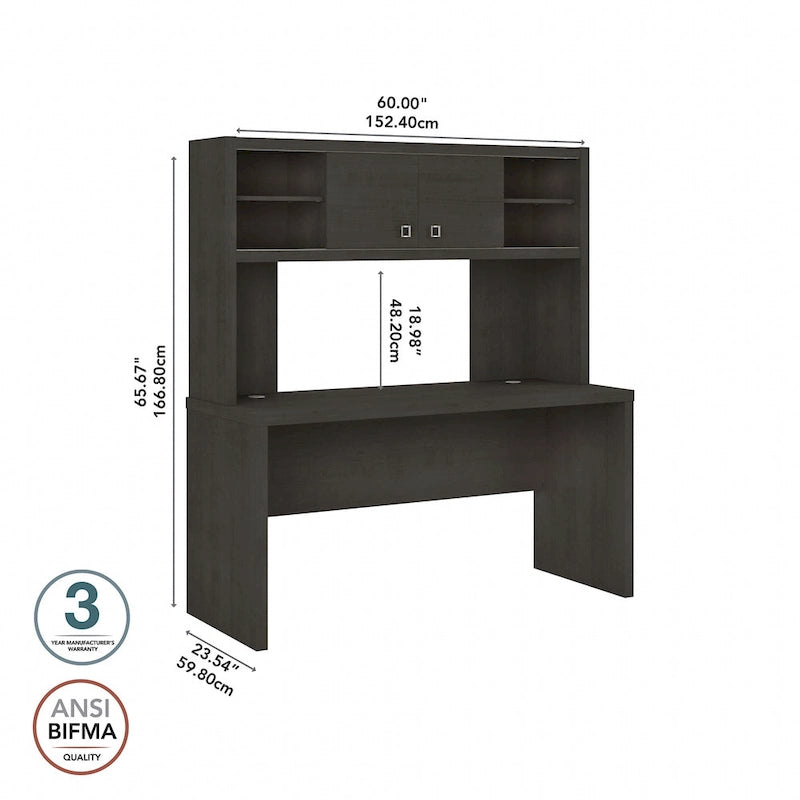 Crédence de bureau 60W avec étagère supérieure