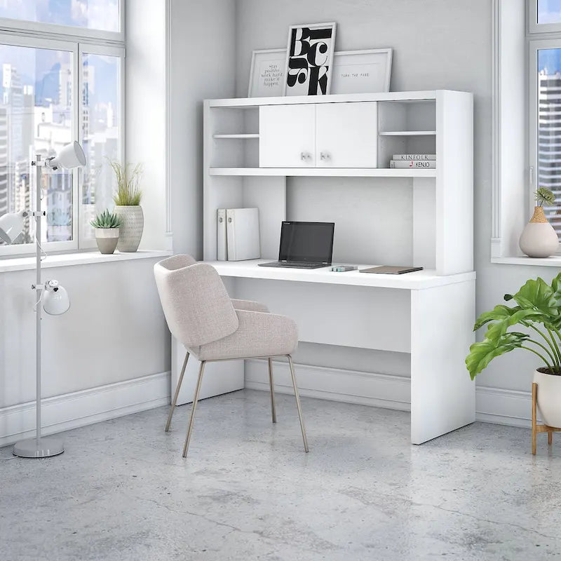 Crédence de bureau 60W avec étagère supérieure