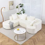 Canapé d'angle modulable en tissu avec méridienne
