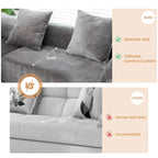 Canapé d'angle modulable en tissu avec méridienne