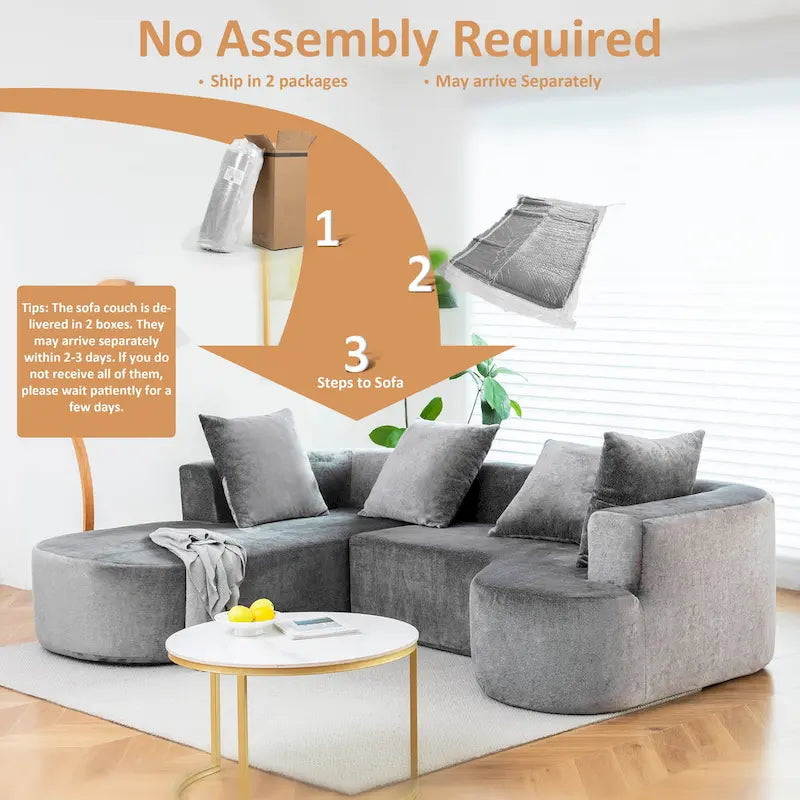 Canapé d'angle modulable en tissu avec méridienne