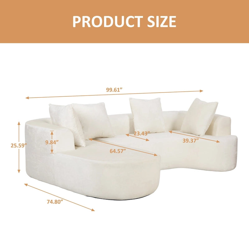 Canapé d'angle modulable en tissu avec méridienne