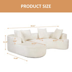 Canapé d'angle modulable en tissu avec méridienne