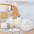 Canapé d'angle modulable en tissu avec méridienne
