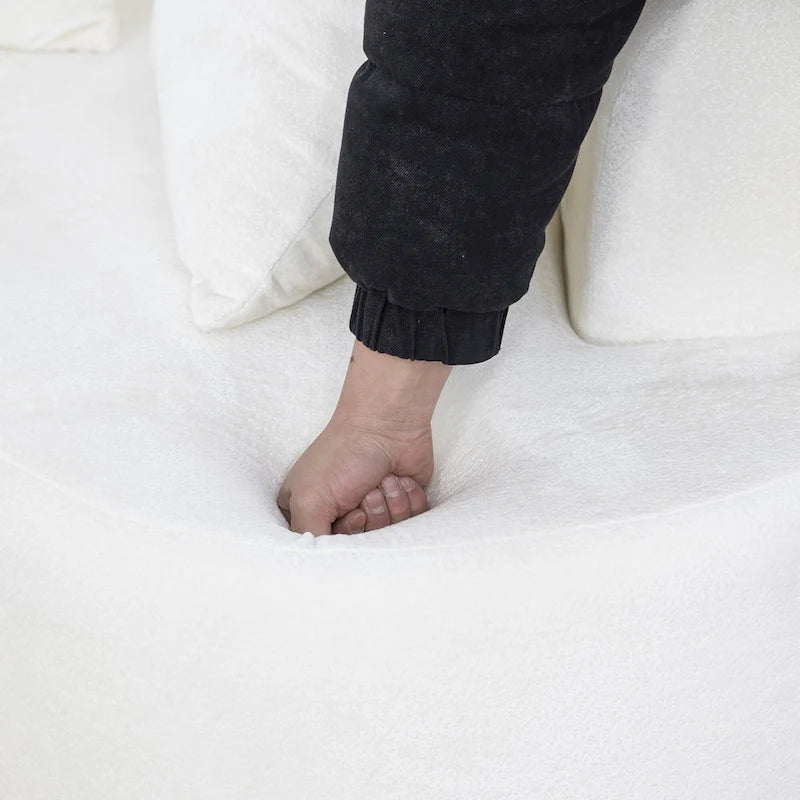 Canapé d'angle modulable en tissu avec méridienne