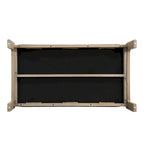 Table basse rectangulaire ottomane en cuir touffeté avec cadre en bois d'hévéa de 48,4 po