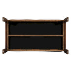 Table basse rectangulaire ottomane en cuir touffeté avec cadre en bois d'hévéa de 48,4 po