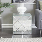 Table d'appoint miroir en verre - Argent - Roche River Decor