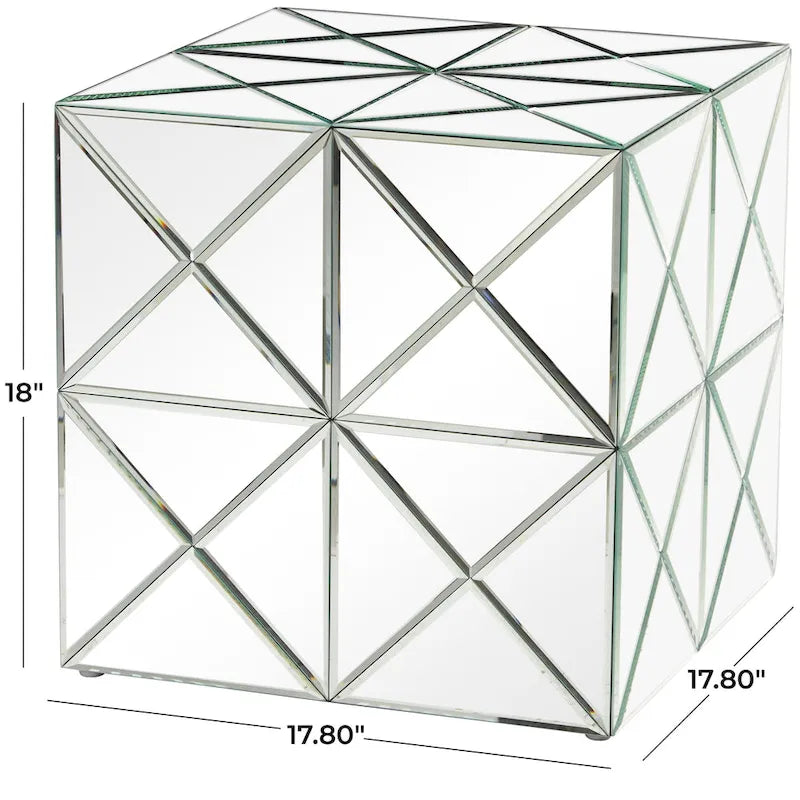 Table d'appoint miroir en verre - Argent - Roche River Decor