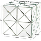 Table d'appoint miroir en verre - Argent - Roche River Decor