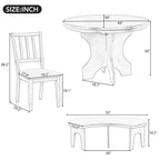 Table et chaises de salle à manger style champêtre moderne avec piètement incurvé et banc