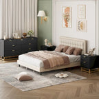 Commode à 7 tiroirs pour chambre à coucher, grande commode de 53,5 po avec pieds en métal