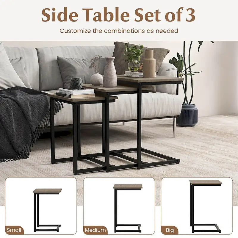 Table d'appoint gigogne pour café empilable