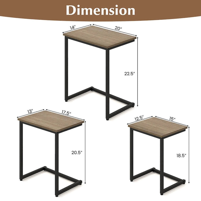 Table d'appoint gigogne pour café empilable