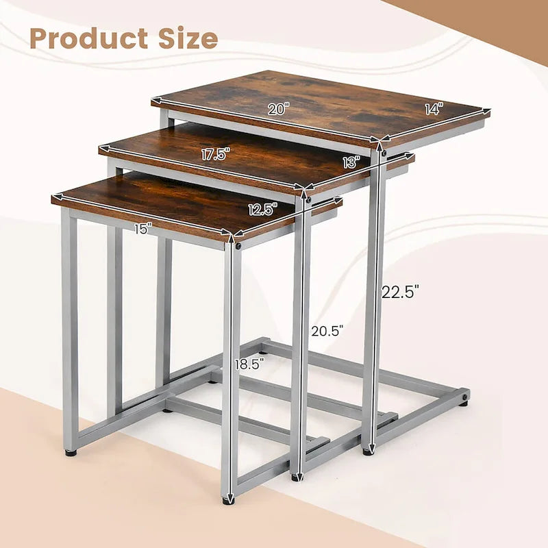 Table d'appoint gigogne pour café empilable