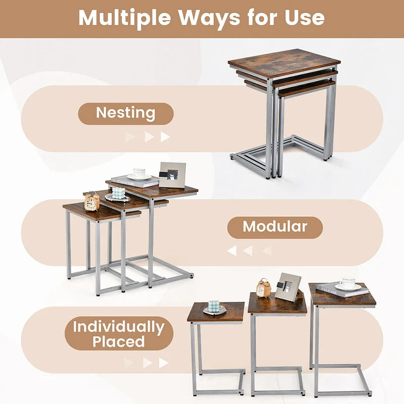 Table d'appoint gigogne pour café empilable