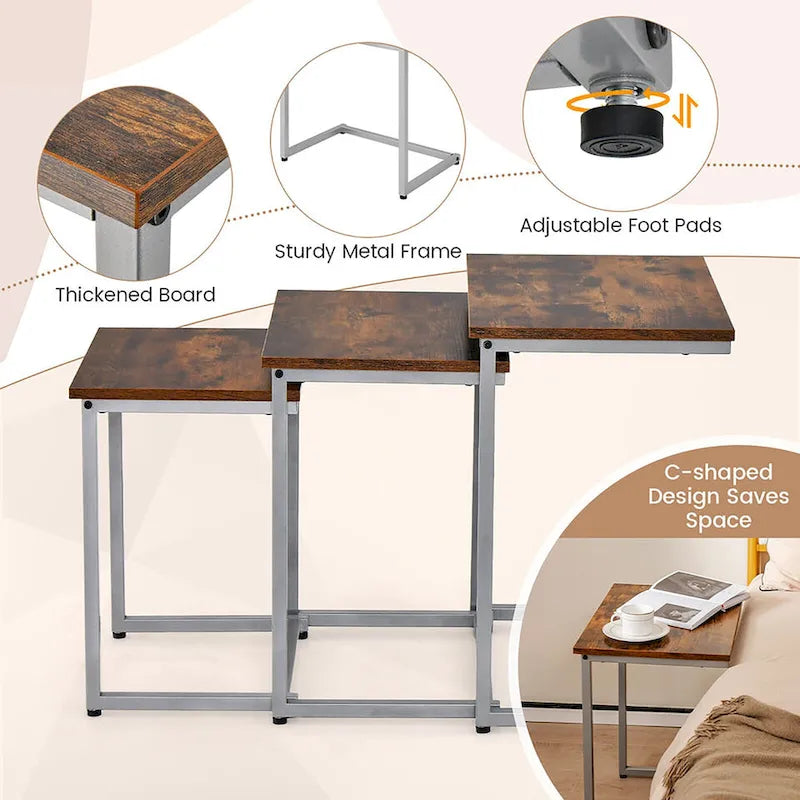 Table d'appoint gigogne pour café empilable