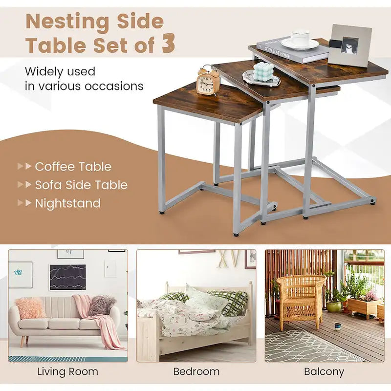 Table d'appoint gigogne pour café empilable