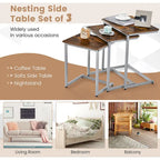 Table d'appoint gigogne pour café empilable