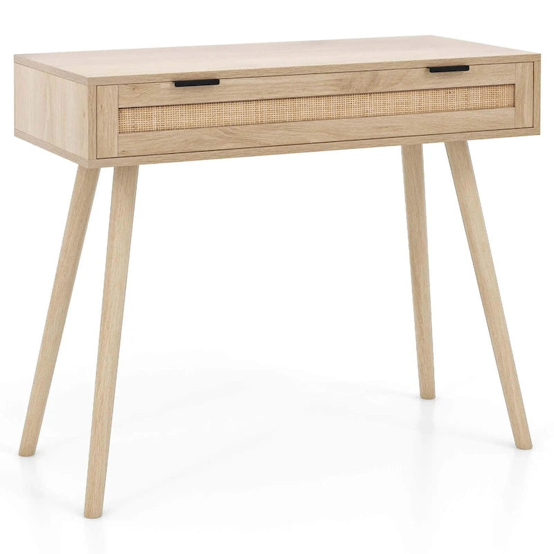 Console en rotin avec tiroir coulissant style bohème