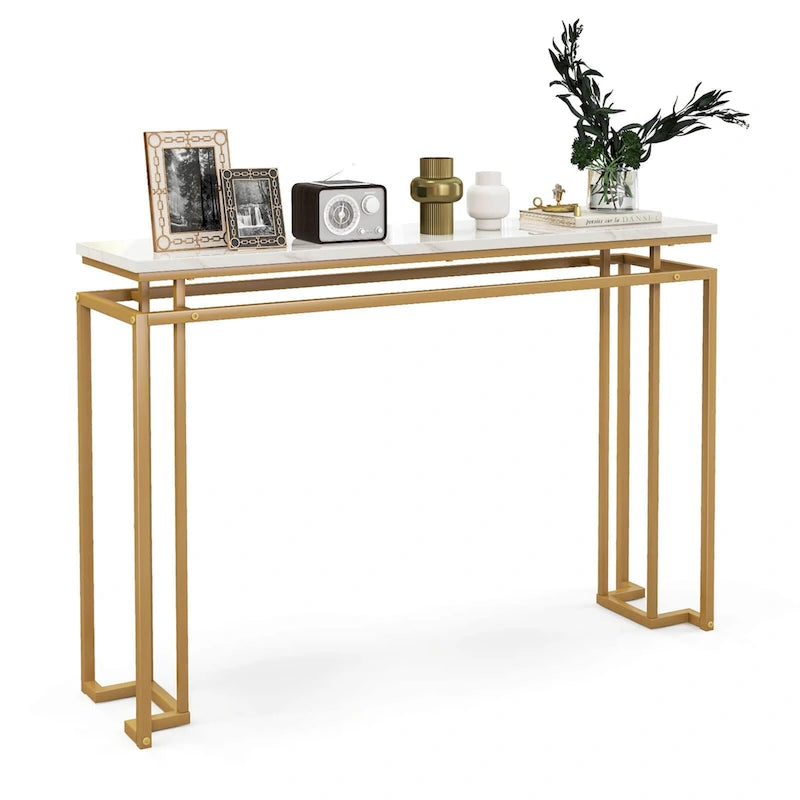 Console d'entrée moderne de 47 pouces avec plateau imitation marbre