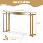 Console d'entrée moderne de 47 pouces avec plateau imitation marbre
