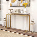 Console d'entrée moderne de 47 pouces avec plateau imitation marbre