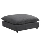 Canapé modulable Cloud, canapé rembourré en chenille avec pouf mobile, ports de charge et 3 oreillers de dossier.