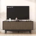 Meuble TV/Centre de divertissement de style Mid-Century avec portes de 64,45 pouces
