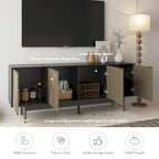 Meuble TV/Centre de divertissement de style Mid-Century avec portes de 64,45 pouces