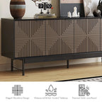 Meuble TV/Centre de divertissement de style Mid-Century avec portes de 64,45 pouces