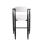 Tabouret de bar hauteur comptoir avec dossier et accoudoirs rembourrés et pieds en métal
