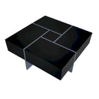 Table basse design moderne et tendance avec rangement dissimulé - 80 x 80 x 35 cm