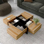 Table basse design moderne et tendance avec rangement dissimulé - 80 x 80 x 35 cm