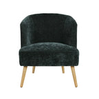 Fauteuil crapaud en velours côtelé avec pieds en bois d'hévéa