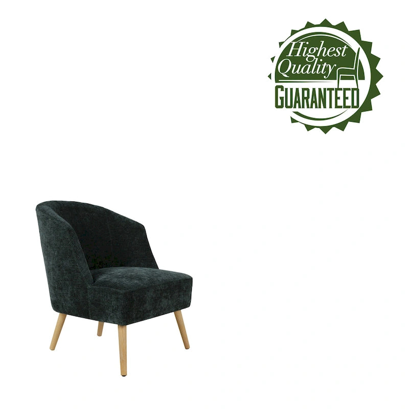 Fauteuil crapaud en velours côtelé avec pieds en bois d'hévéa