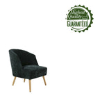 Fauteuil crapaud en velours côtelé avec pieds en bois d'hévéa