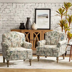 Fauteuil de ferme clouté avec accoudoirs roulés