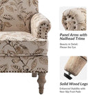 Fauteuil de ferme clouté avec accoudoirs roulés