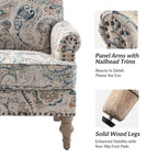 Fauteuil de ferme clouté avec accoudoirs roulés