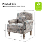 Fauteuil de ferme clouté avec accoudoirs roulés