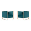 Fauteuil d'appoint en velours à cadre doré Trillium