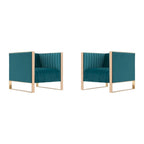 Fauteuil d'appoint en velours à cadre doré Trillium