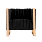 Fauteuil d'appoint en velours à cadre doré Trillium