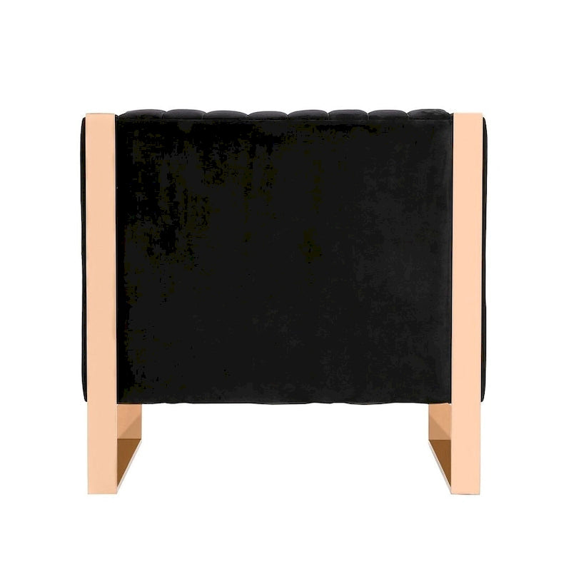 Fauteuil d'appoint en velours à cadre doré Trillium