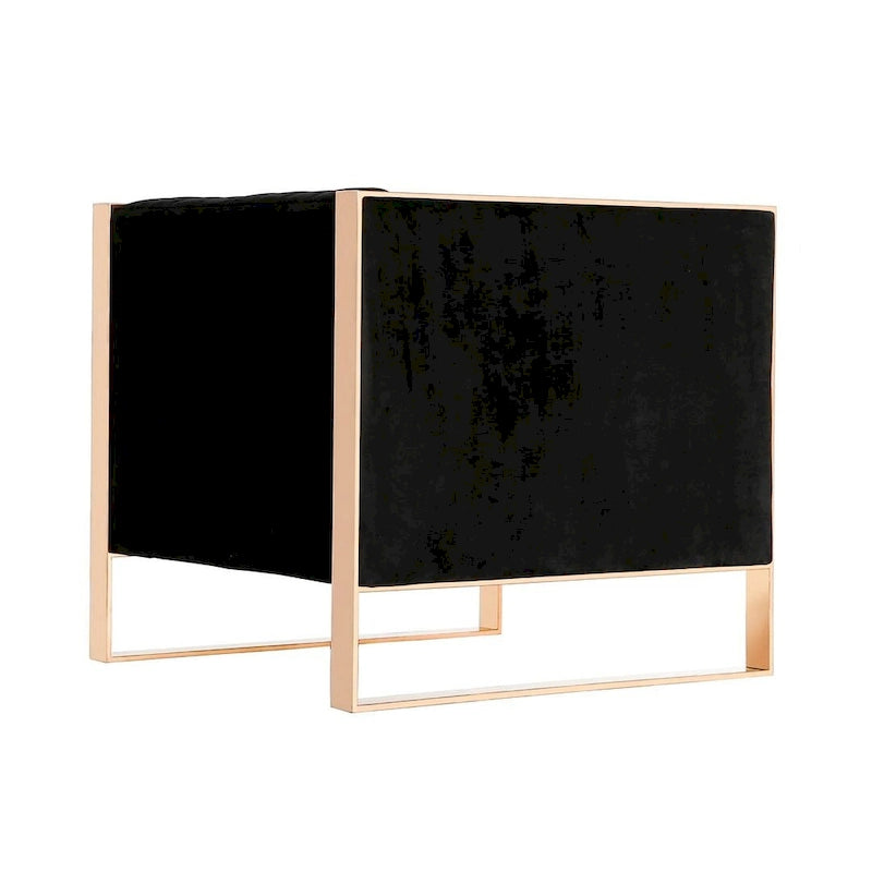 Fauteuil d'appoint en velours à cadre doré Trillium