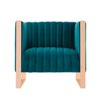 Fauteuil d'appoint en velours à cadre doré Trillium