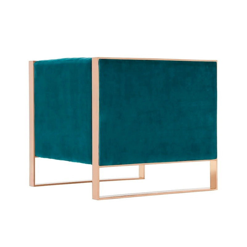 Fauteuil d'appoint en velours à cadre doré Trillium